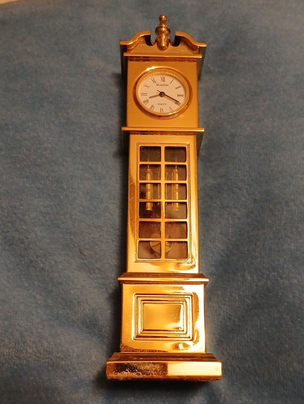 Bulova Gold Tall Mantel Clock Figurine